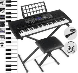 FitnessClub 61-Key Portable Electronic Keyboard