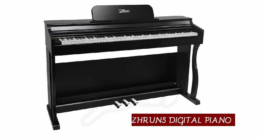ZHRUNS Beginner Digital Piano Keyboard with 88 Key Full Size Semi Weighted Keyboard,Portable Electric Piano with 1 Sustain Pedal,Headphone Jack/USB/MIDI Capability/Audio Output/Power Supply Black 