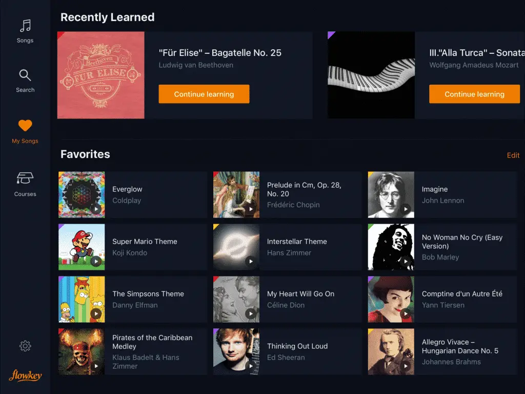flowkey - learn piano with the songs you love
